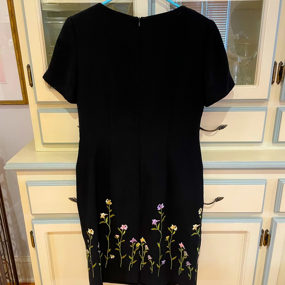 Black Talbots dress with embroidered flowers 💐